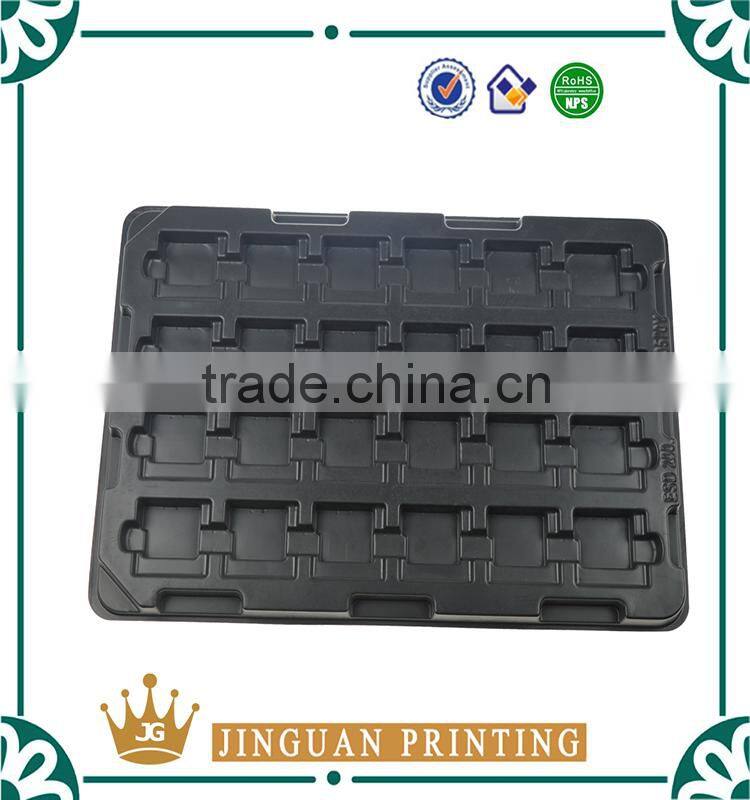 ESD plastic blister packaging tray with dividers for electronic component