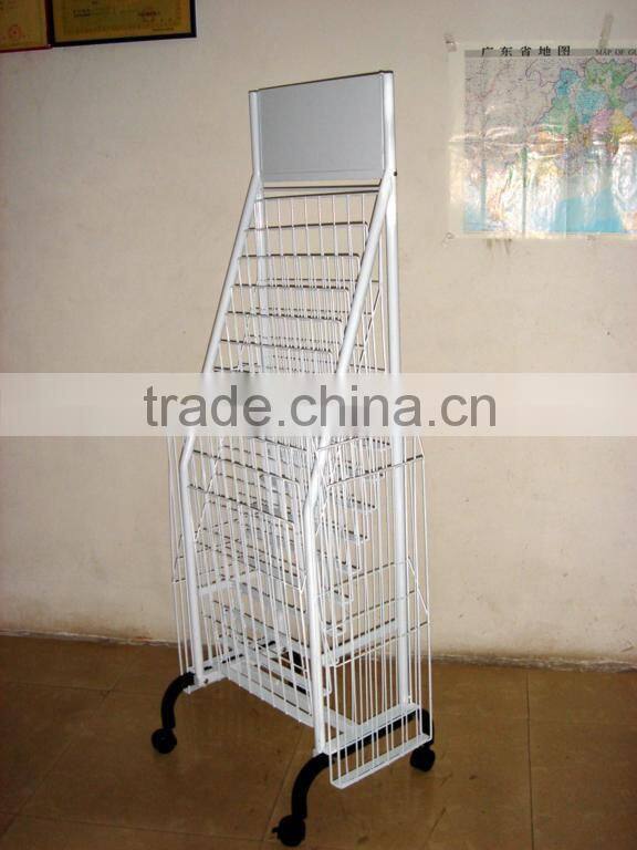 Metal magazine display rack Bookshop display stand