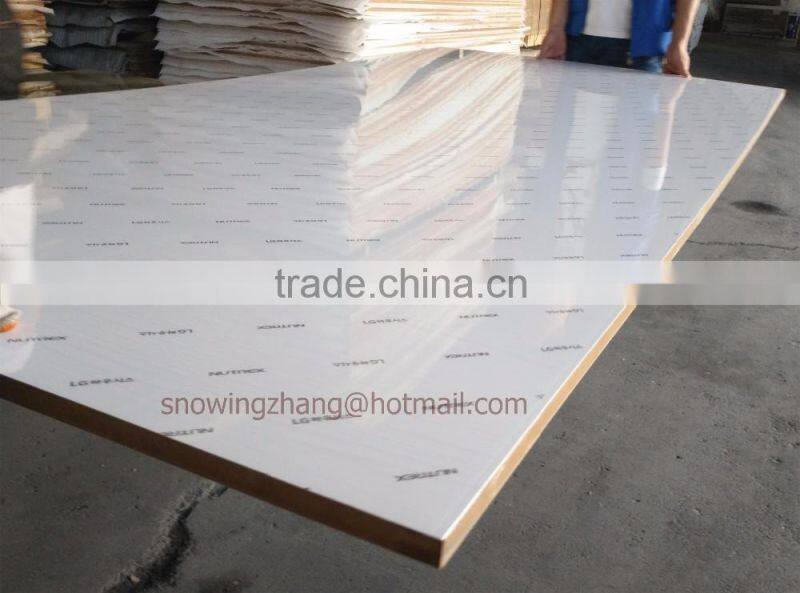 White color Imported Korea LG PET Membrane Laminated mdf .hdf board