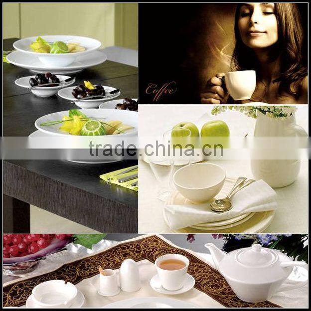 Four comparment color glaze dish high quality porcelain dish for sauce or dish