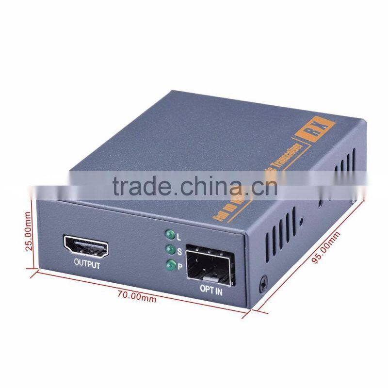 uncompressed fiber optic extender 1080p 60hz HDMI media converter 10km over single mode