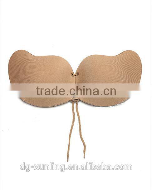 Sexy woman Push Up Self-Adhesive Silicone Bust Front Closure Strapless Invisible bra Wholesale