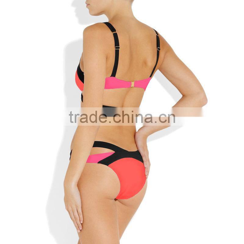 Wholesale 2015 New Sexy Women Bandage Strappy Bikini Set Mature Women Swimwear Push-up Padded Swimsuit