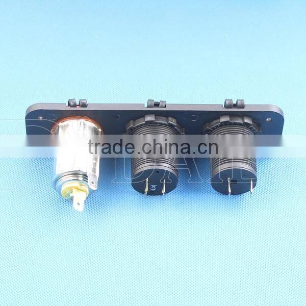 3 Gang Panel Mounted USB Controlled Power Socket Car Cigarette Lighter Plug