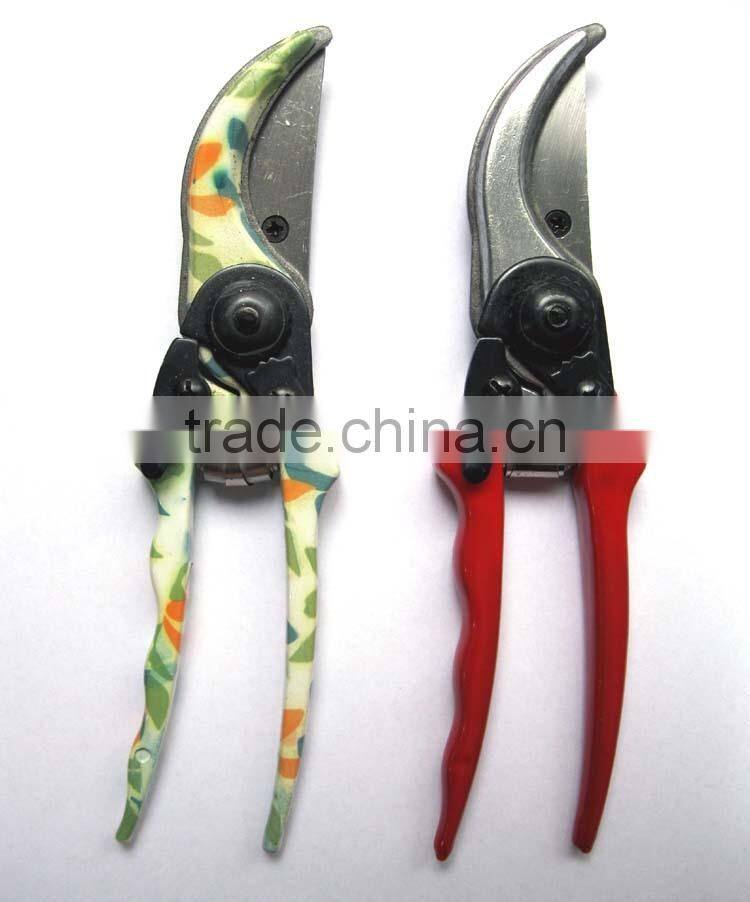 steel hand pruner with plastic coating handle or printing