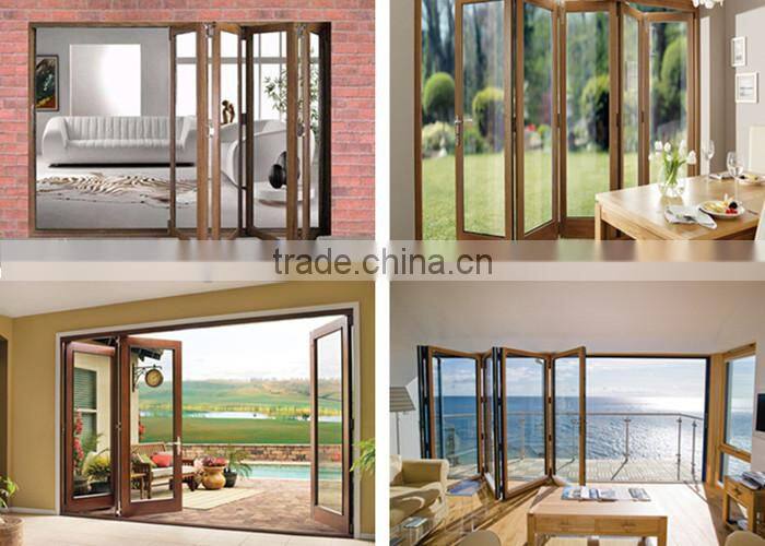 CE certificate aluminum frame folding tempered outside door