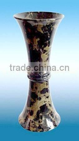 NATURAL BLACK AND GOLD MARBLE FLOWER VASES