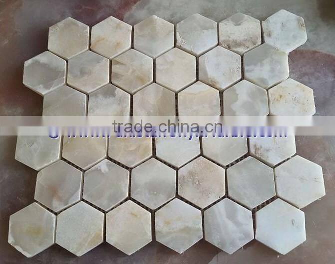 new arrive factory price WHITE ONYX MOSAIC TILES COLLECTIONS