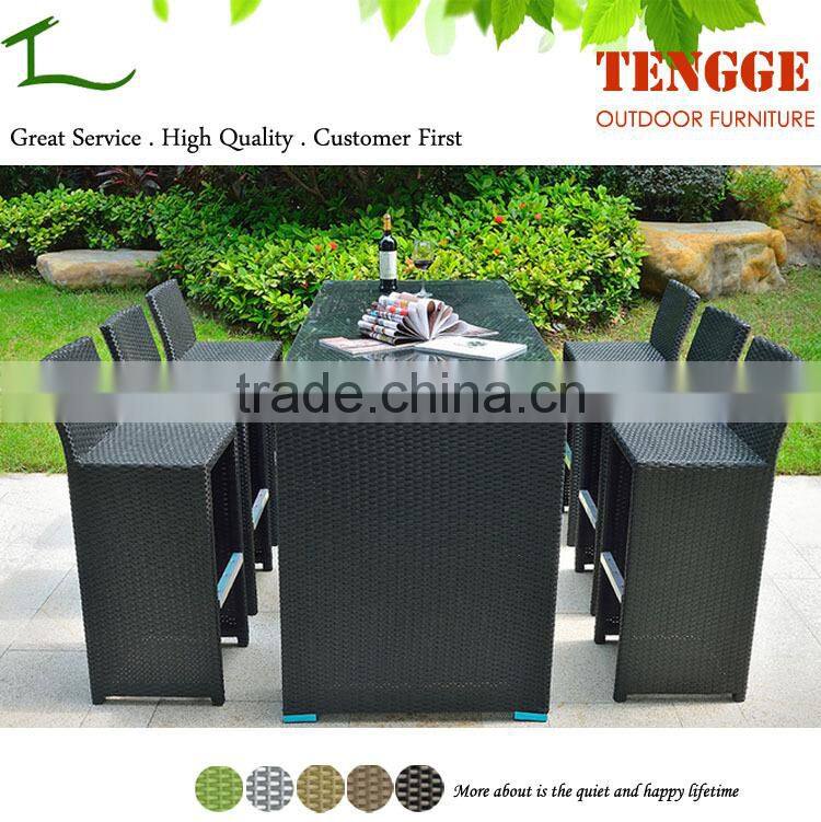 Latest trendy outdoor rattan furniture bar table set