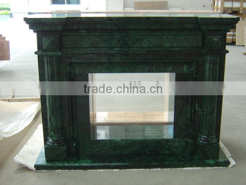 Verde Alpi marble fireplace