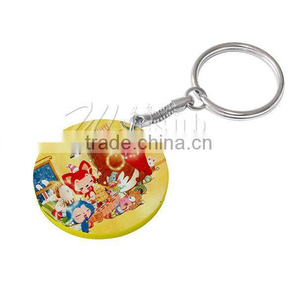 Fashion sublimation keychain custom rfid key fob waterproof ring epoxy