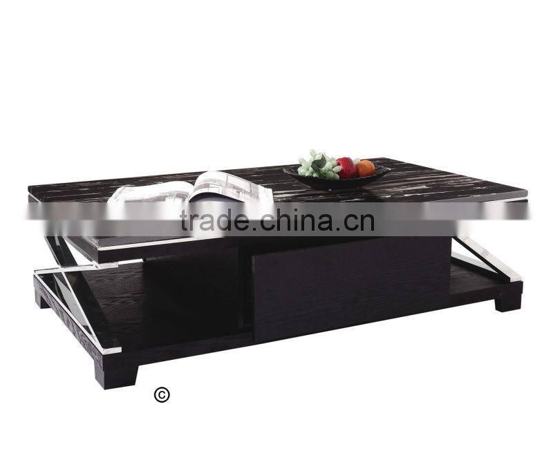 China marble top tea table with wooden drawers LH-207C