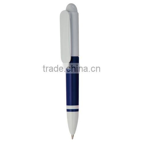 Universal white plastic ball pen with logo printed