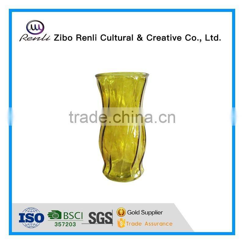 Tall Ribbed Cylinder Table Decoration Glass Vase