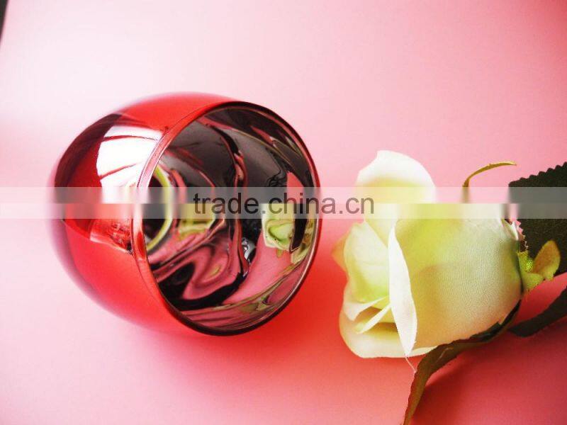Red glass jar for candle new arrival