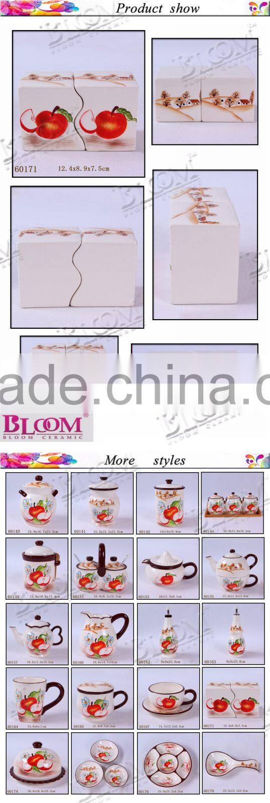 personalized ceramic rectangle salt and pepper shaker