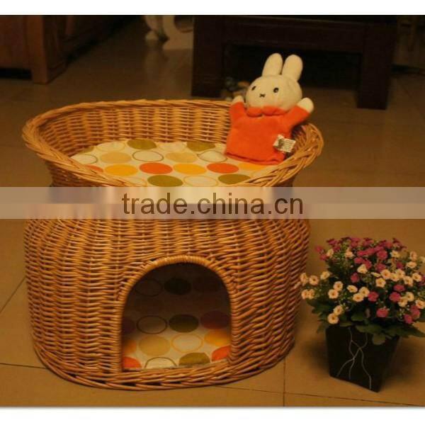 Wicker basket dog bed or pet bed