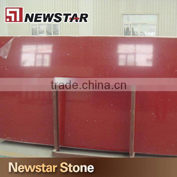 Crystal red sparkle quartz floor tiles