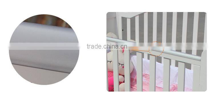 European Style New born Baby Bed, Wooden Baby Crib Multifunction Baby Crib Bed with Drawer