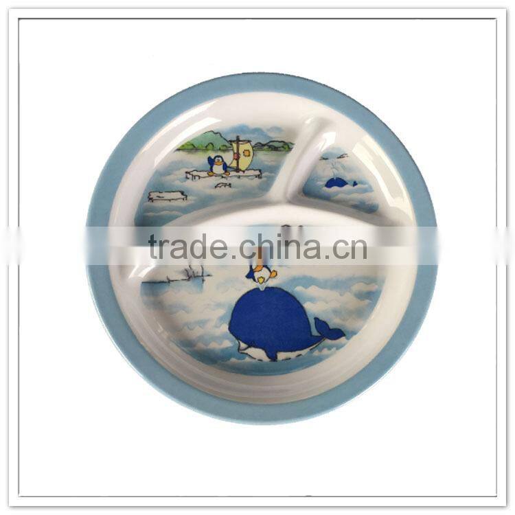 Penguin custom unique divided dinner plates for children school students maple butter kig sorbet