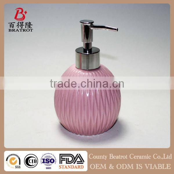 3 PCS Pink Ceramic Bathroom Accessory Set