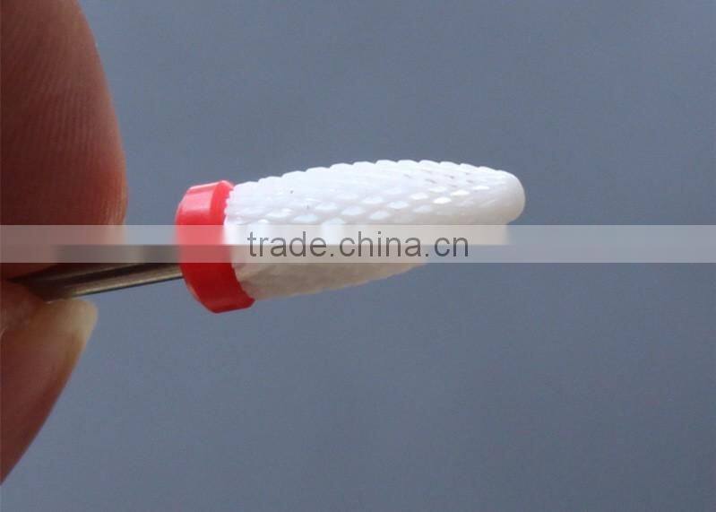 1 Piece Nail Drill Head Diameter 6.5MM White Ceramic Burr For Nail Shank Diameter 2.35MM