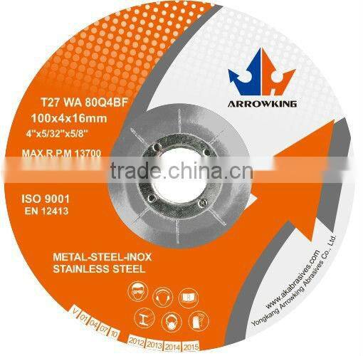 4" 100x3x16mm Grinding Wheel For Stainless Steel