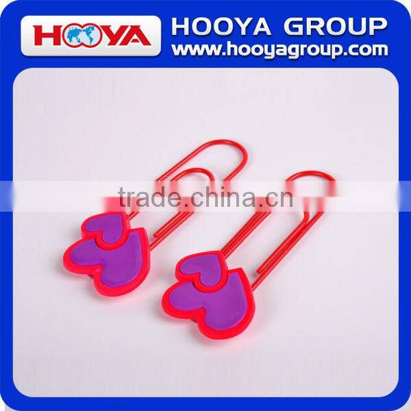 promotional decorative shaped jumbo PVC paper clip bookmark