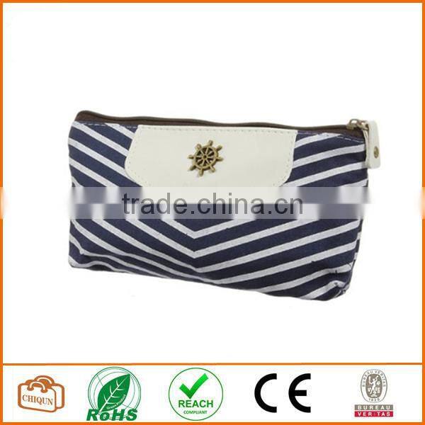 Canvas Navy Style Pen Pencil Case Cellphone Coin Cosmetic Makeup Bag Pouch Purse,Dark Blue