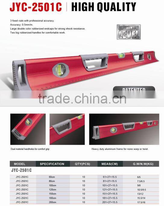 Aluminum Level anti-shock end caps special vial leveling staff