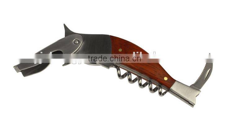 Bird shape stainless steel wine corkscrew, bottle opener