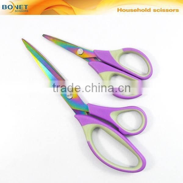 SHO0025P FDA qualified 8-1/2" color blades household multipurpose scissors