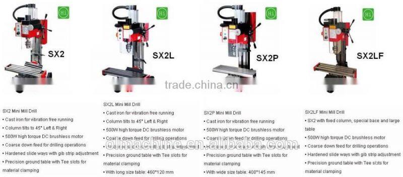 small milling machine including Nano mill, micro mill drill, mini mill drill, bench mill drill, with dia 6 10 13 16 20 25 30mm