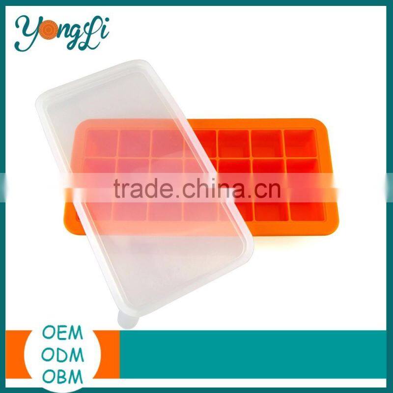 Wholesale Fresh Baby Ice Food Tray with Lid 21 Silicone Ice Cube