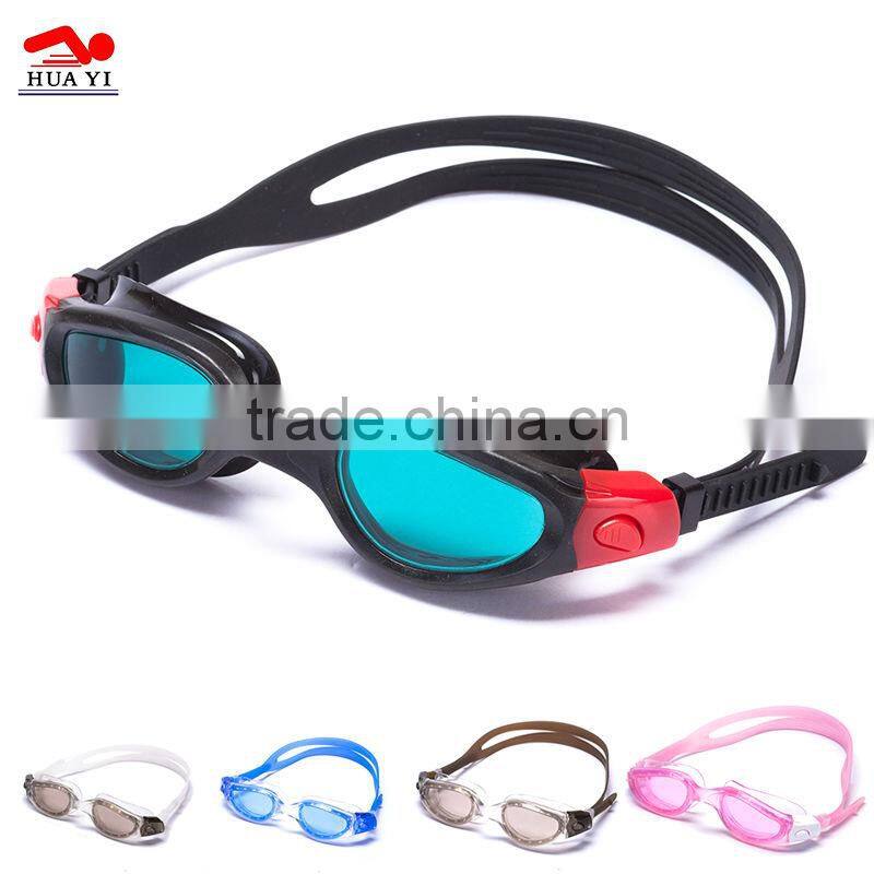 Lightweight silicone anti uv quick adjust swimming goggle