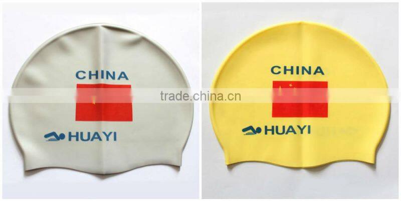 silicone scupltural Spa Newly National Flag swimmimg cap