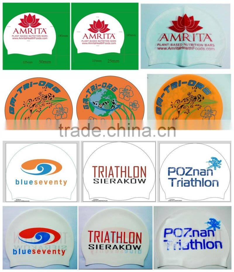 Wholesale silicone swimming cap for men with custom logo