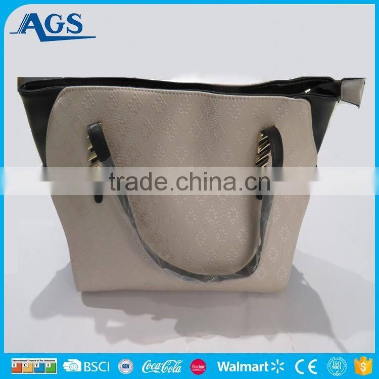 Double zippers tote bag custom printed fashion bag