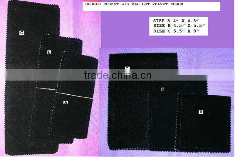 Zig zag cut velvet gift packaging pouch