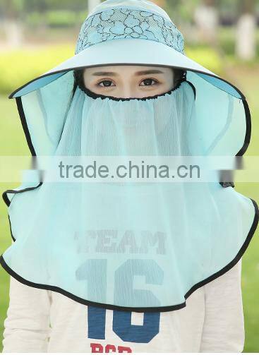 korean edition sun hat hat female summer lace protection of neck neck eaves sunscreen caps ms outdoor cycling caps
