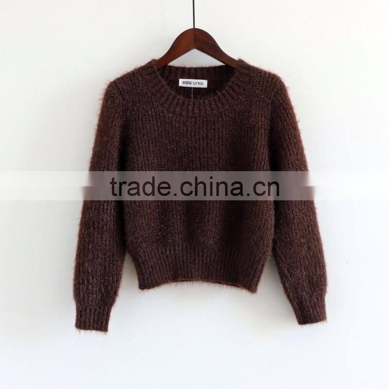 2016 customized manufacture fashionable Wholesale korean style women spring autumn winter plain color ladies sweater