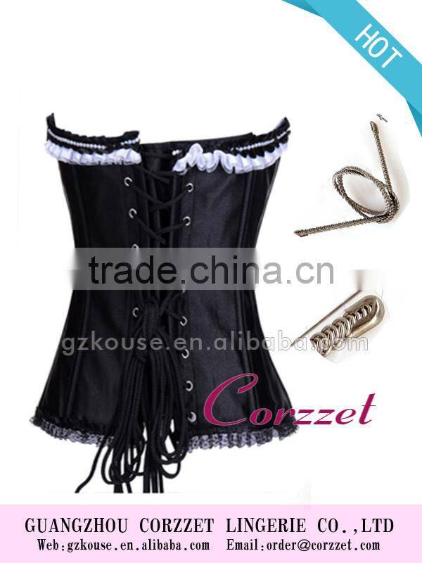 Satin Sexy Fat Women Corset Overbust Steel Bone