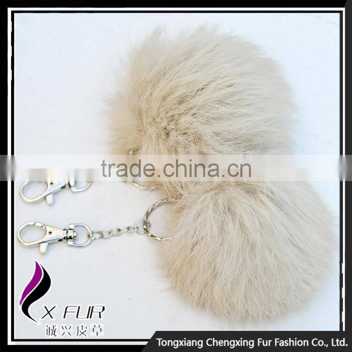 CX-R-36 Cute High Quality Genuine Rabbit Fur Ball Key Chain Keychain