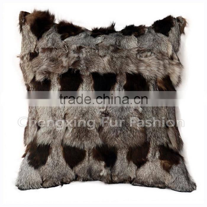 CX-D-06A Cute Fancy 2016 Fashion Design Real Fox Fur Pillow Case