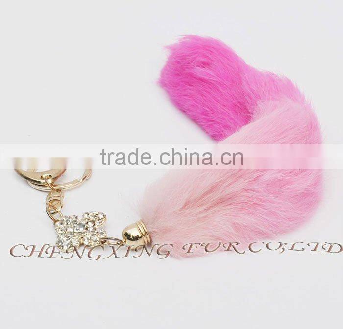 CX-R-40B Dip Dyeing Rabbit Fur Keyring