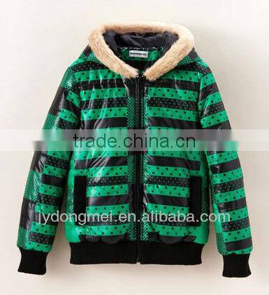 boys stripe print down jacket