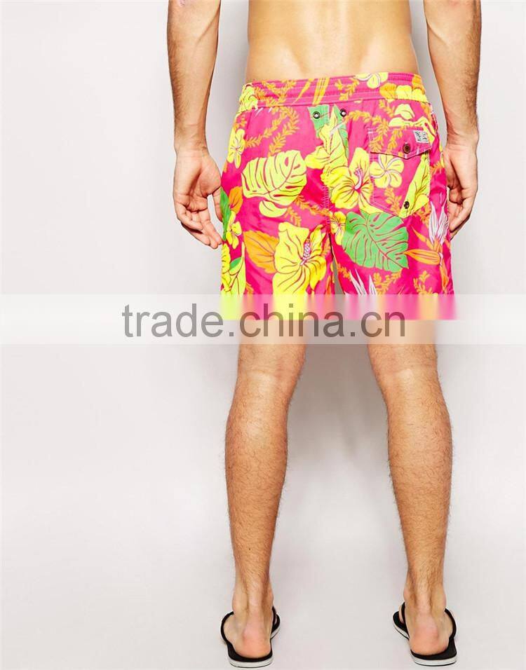 Mens bright color hawaiian swim shorts men
