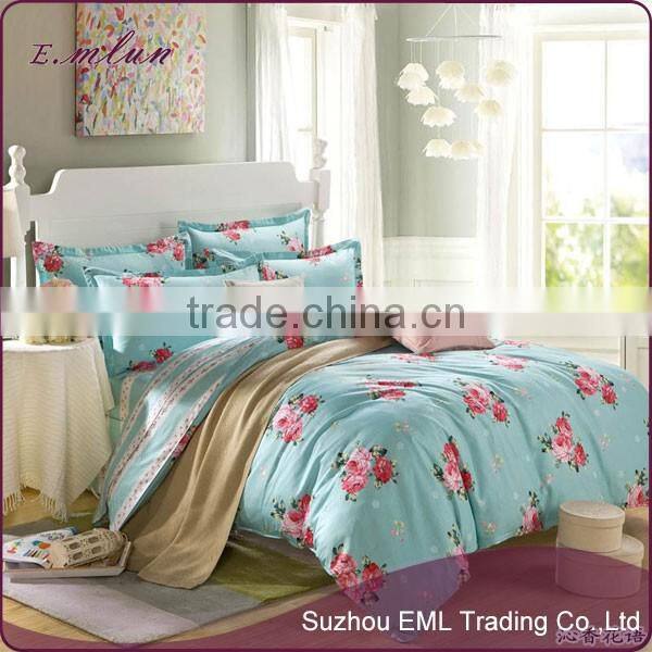 2016 new style design pure cotton bedclothes and half reactive printed twill cotton bedding four sets EML-12-W1003
