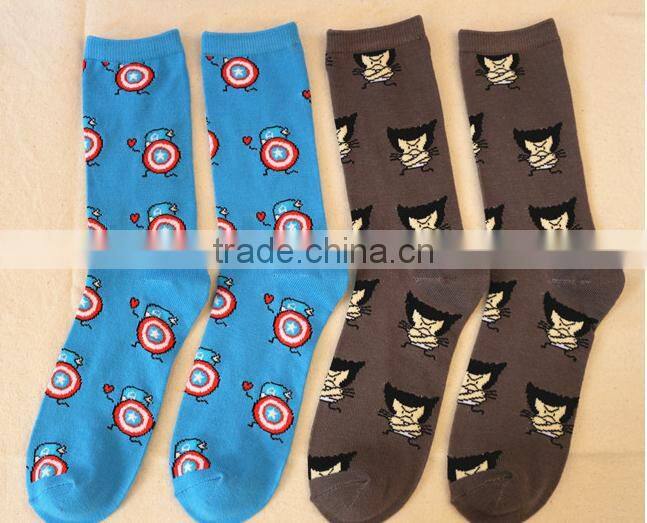 2015 the Avengers personality tide Lovers in tube socks marvel DC series of the same paragraph socks for men and wome EML-9-2042