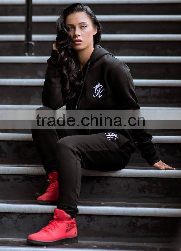 Hot Sale Tapered Jogger Pants Black 100% Cotton Fleece Sweatpants Women's Tracksuit Bottoms